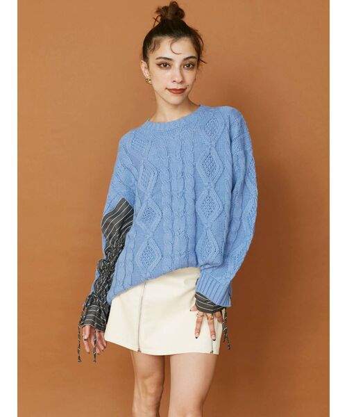 EVRIS（エヴリス）の「フェイクレザーミニスカート（スカート・レディース・マスタード/ブラック/アイボリー・SMALL/MEDIUM）」の16枚目の写真