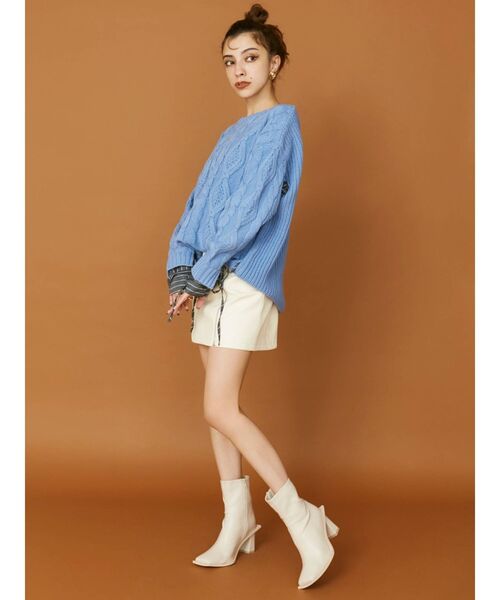 EVRIS（エヴリス）の「フェイクレザーミニスカート（スカート・レディース・マスタード/ブラック/アイボリー・SMALL/MEDIUM）」の19枚目の写真