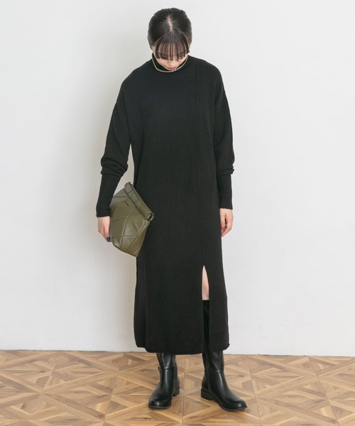 UR Lab.（アーバンリサーチラボ）の「スリットニットタートルワンピース（ワンピース・レディース・ブラック/ベージュ/ブラウン/グレー系その他・FREE）」の19枚目の写真