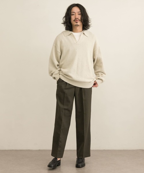 URBAN RESEARCH(アーバンリサーチ)の「リサイクルネップスキッパーニットポロ(ニット/セーター・メンズ・ブラウン/ブラック/ナチュラル・MEDIUM/LARGE)」の8枚目の写真