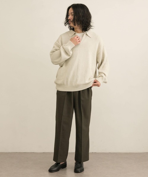 URBAN RESEARCH(アーバンリサーチ)の「リサイクルネップスキッパーニットポロ(ニット/セーター・メンズ・ブラウン/ブラック/ナチュラル・MEDIUM/LARGE)」の9枚目の写真