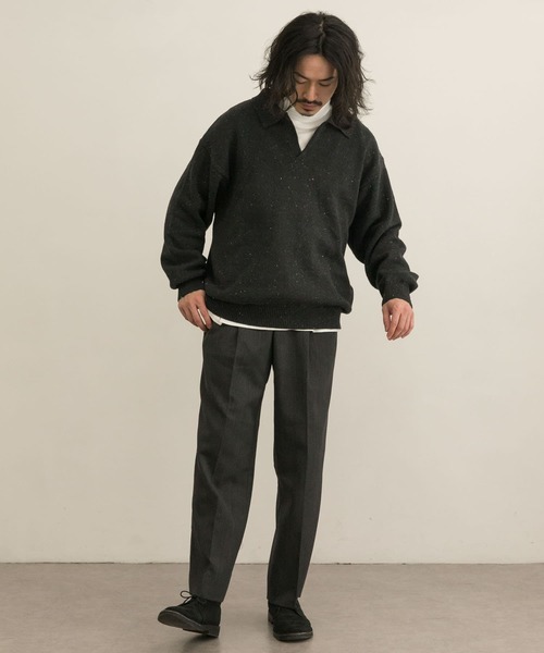 URBAN RESEARCH(アーバンリサーチ)の「リサイクルネップスキッパーニットポロ(ニット/セーター・メンズ・ブラウン/ブラック/ナチュラル・MEDIUM/LARGE)」の17枚目の写真