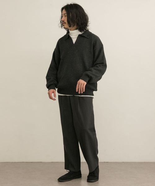 URBAN RESEARCH(アーバンリサーチ)の「リサイクルネップスキッパーニットポロ(ニット/セーター・メンズ・ブラウン/ブラック/ナチュラル・MEDIUM/LARGE)」の18枚目の写真