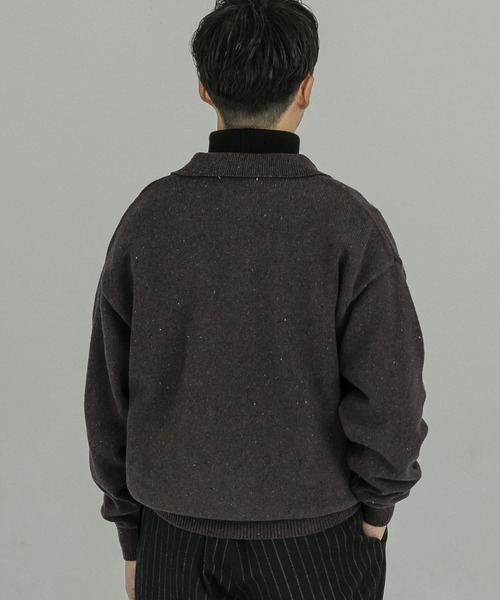 URBAN RESEARCH(アーバンリサーチ)の「リサイクルネップスキッパーニットポロ(ニット/セーター・メンズ・ブラウン/ブラック/ナチュラル・MEDIUM/LARGE)」の20枚目の写真