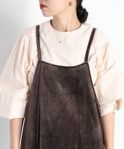 cepo（セポ）の「ベロアキャミワンピース（ワンピース・レディース・ミント/ベージュ/ブラウン/グレイッシュベージュ・M）」の10枚目の写真