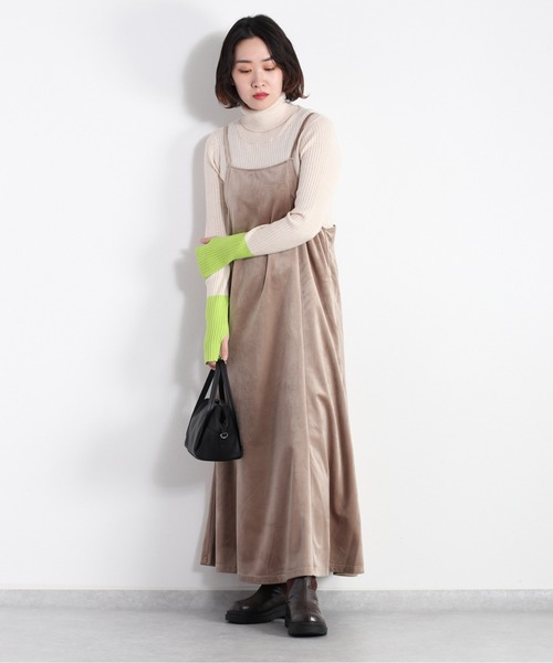 cepo（セポ）の「ベロアキャミワンピース（ワンピース・レディース・ミント/ベージュ/ブラウン/グレイッシュベージュ・M）」の8枚目の写真