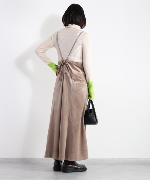 cepo（セポ）の「ベロアキャミワンピース（ワンピース・レディース・ミント/ベージュ/ブラウン/グレイッシュベージュ・M）」の9枚目の写真