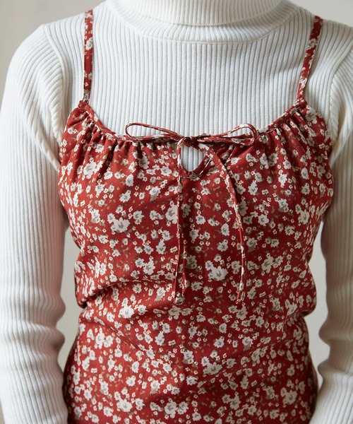 TINA：JOJUN（ティーナジョジュン）の「フレンチ 花柄キャミワンピース TINA：JOJUN（ワンピース・レディース・アイボリー/レッド・S/M）」の7枚目の写真