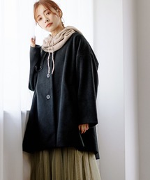 mysty woman | 【赤埴奈津子さんコラボ】バラクラバ付きミドルコート 176095(ノーカラーコート)