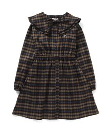 付け衿フリルシャツワンピ