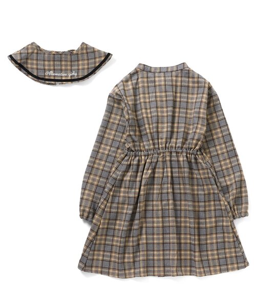 algy（アルジー）の「付け衿フリルシャツワンピ（シャツワンピース・キッズ・グレー/ネイビー・SMALL/X-SMALL/XX-SMALL/MEDIUM）」の6枚目の写真