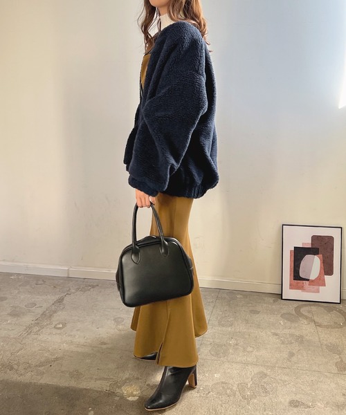 Futier land（フューティアランド）の「BIGボアブルゾン（ブルゾン・レディース・ネイビー/グレイッシュベージュ/カーキ・MEDIUM/LARGE）」の7枚目の写真