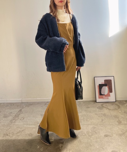 Futier land（フューティアランド）の「BIGボアブルゾン（ブルゾン・レディース・ネイビー/グレイッシュベージュ/カーキ・MEDIUM/LARGE）」の15枚目の写真