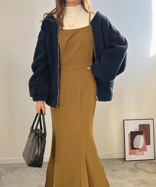 Futier land（フューティアランド）の「BIGボアブルゾン（ブルゾン・レディース・ネイビー/グレイッシュベージュ/カーキ・MEDIUM/LARGE）」の19枚目の写真