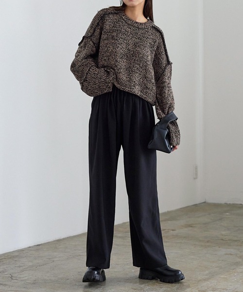 rin TTAGGG ローゲージ　ニット短丈 楽天市場】【半額クーポン対象】コード刺繍 透かし編み