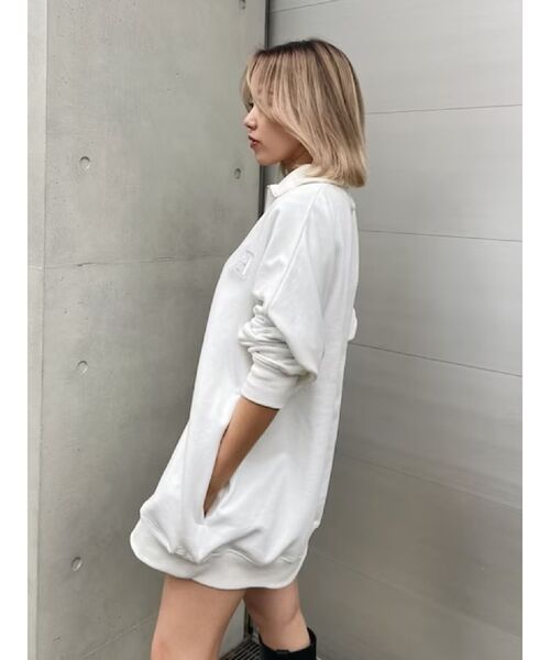 EVRIS（エヴリス）の「【WEB限定】ハーフジップスウェットトップス（スウェット・レディース・ホワイト/ブラック/ブルー・FREE）」の8枚目の写真