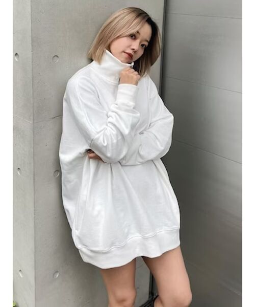 EVRIS（エヴリス）の「【WEB限定】ハーフジップスウェットトップス（スウェット・レディース・ホワイト/ブラック/ブルー・FREE）」の9枚目の写真