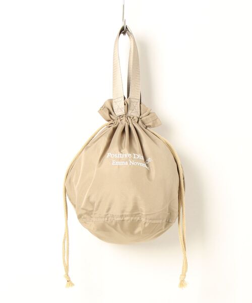 EMMA NOVEMBER　（エマノーヴェンバー）の「Embroidery ドローストリングバッグ（ハンドバッグ・レディース・サンドベージュ/オフホワイト/オリーブ/チャコールグレー/ブラック/ブラック×ホワイト・FREE）」の14枚目の写真