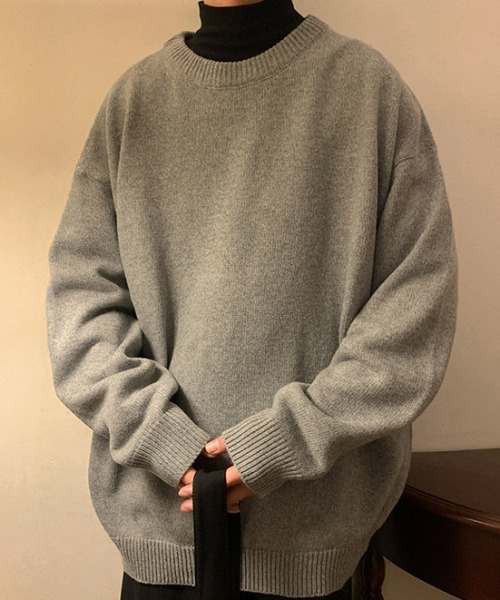 MGV(エムジーヴィー)の「オーバーサイズプルオーバーニット(ニット/セーター・メンズ・グレー/ブルー/ブラック/オレンジ/ホワイト/グリーン・MEDIUM/LARGE/X-LARGE)」の4枚目の写真
