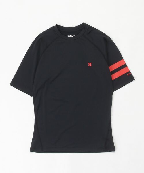 Hurley （ハーレー）の「Hurley/ハーレー 半袖ラッシュガード UVカット 吸水速乾/ワンポイントラッシュガード MRG2310038（ラッシュガード・メンズ・ブラック×レッド/ブラック×ホワイト・M/L/XL）」の12枚目の写真