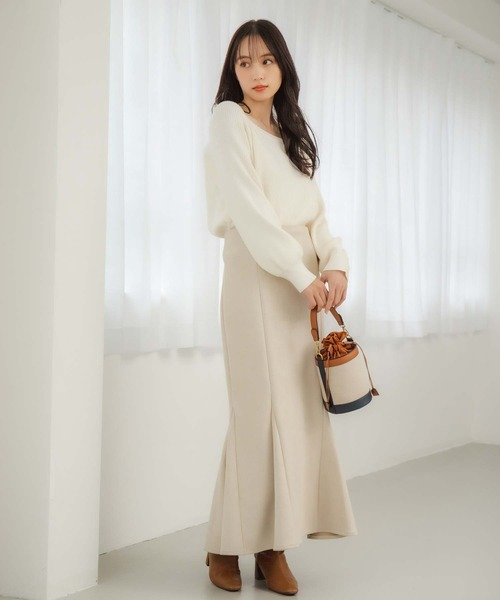 fifth（フィフス）の「【星玲奈レコメンド】スクエアネックリブニット（ニット/セーター・レディース・ブラック/オフホワイト・M）」の16枚目の写真