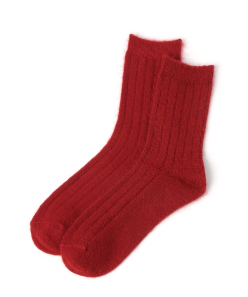 studio CLIP（スタディオクリップ）の「モヘアライクリブクルーソックス（ソックス/靴下・レディース・ブルー/ホワイト/スモーク/レッド・FREE）」の3枚目の写真