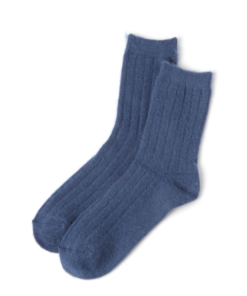 studio CLIP（スタディオクリップ）の「モヘアライクリブクルーソックス（ソックス/靴下・レディース・ブルー/ホワイト/スモーク/レッド・FREE）」の2枚目の写真