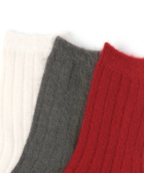 studio CLIP（スタディオクリップ）の「モヘアライクリブクルーソックス（ソックス/靴下・レディース・ブルー/ホワイト/スモーク/レッド・FREE）」の8枚目の写真