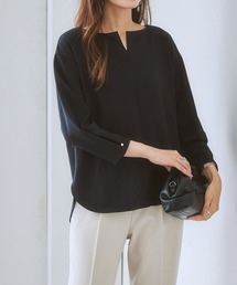 7days Life Styling（セブンデイズライフスタイリング）の「【販売終了】セットアップ対応・洗えるキーネックブラウス(上下別売・変り織リスピィシリーズ)（シャツ/ブラウス）」