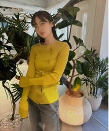 【emmi atelier】アシンメトリーシアーカーディガン