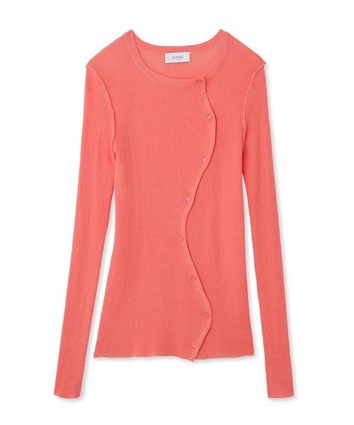 emmi（エミ）の「【emmi atelier】アシンメトリーシアーカーディガン（ニット/セーター・レディース・オレンジ/ホワイト/ライム/ブラック・FREE）」の16枚目の写真