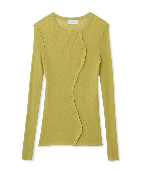 emmi（エミ）の「【emmi atelier】アシンメトリーシアーカーディガン（ニット/セーター・レディース・オレンジ/ホワイト/ライム/ブラック・FREE）」の21枚目の写真