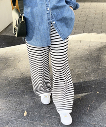 ボーダークロッシェパンツ
