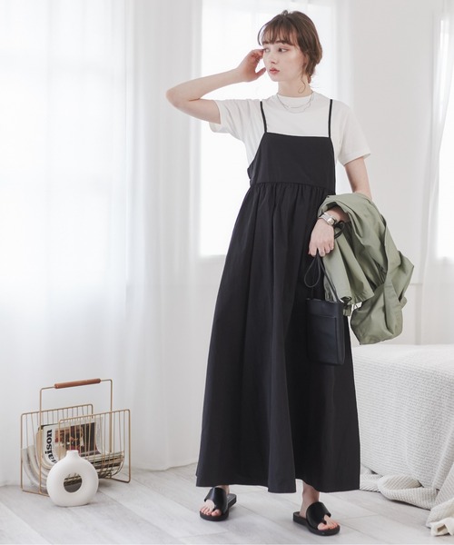 ANGIE（アンジー）の「ナイロンフレアキャミワンピース（ワンピース・レディース・ブラック/アイボリー/ベージュ・FREE）」の15枚目の写真