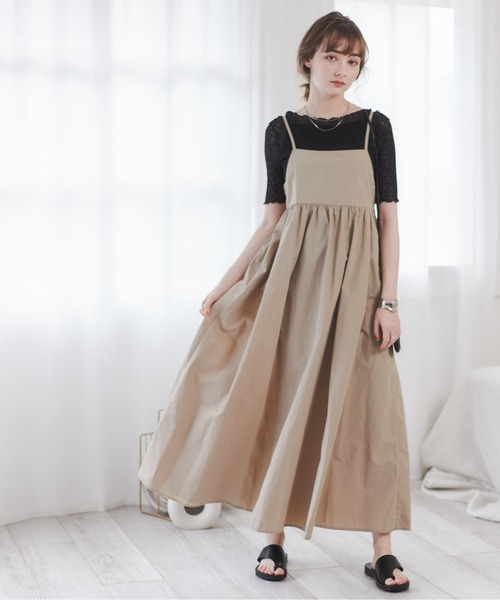 ANGIE（アンジー）の「ナイロンフレアキャミワンピース（ワンピース・レディース・ブラック/アイボリー/ベージュ・FREE）」の16枚目の写真