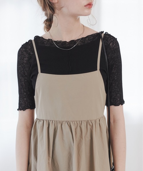 ANGIE（アンジー）の「ナイロンフレアキャミワンピース（ワンピース・レディース・ブラック/アイボリー/ベージュ・FREE）」の17枚目の写真