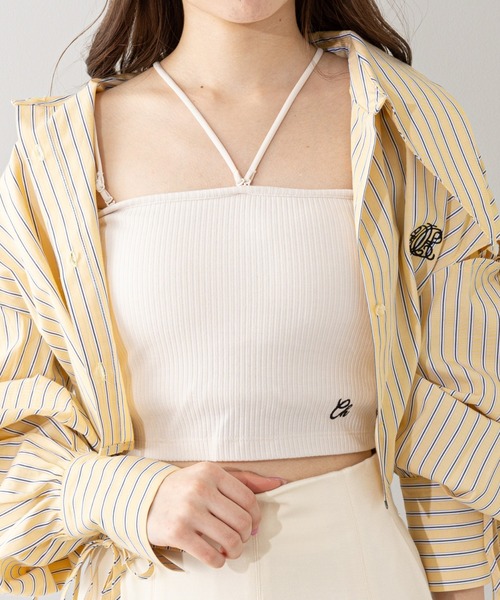 Chico(チコ)の「【2023SS/新色追加】ショート丈パット付マルチウェイストラップキャミ(キャミソール・レディース・アイボリー/ピンク/ブラック/グレー/ホワイト系その他2/ブルー/ブラック系その他2・FREE)」の3枚目の写真