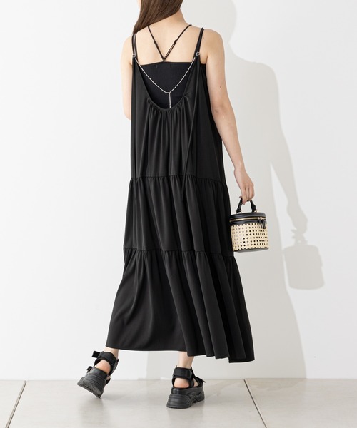 CHLOE' 【希少 美品】黒シフォン★キャミソール &soiree フライスバッククロスキャミソール -ファッション通販