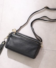 【牛革】シュリンクレザー横型ミニショルダーバッグ