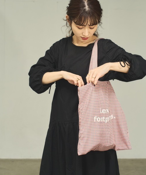 INTER FACTORY(インターファクトリー)の「るい 【るぅきぃ夫婦】- トートバッグ&巾 着ポーチセット made in INTER FACTORY(トートバッグ・レディース・ピンク/グリーン・FREE)」の9枚目の写真