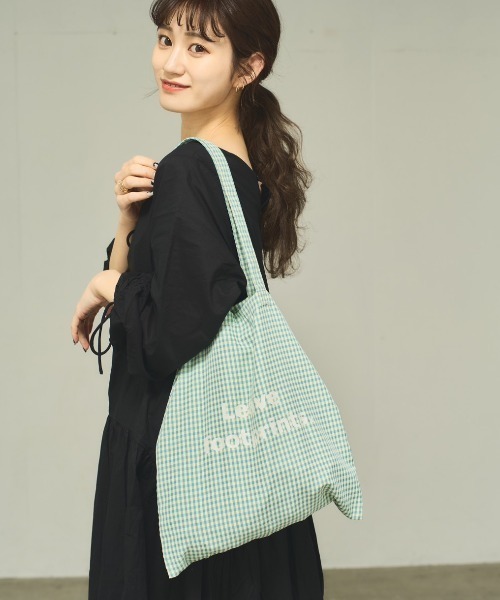 INTER FACTORY(インターファクトリー)の「るい 【るぅきぃ夫婦】- トートバッグ&巾 着ポーチセット made in INTER FACTORY(トートバッグ・レディース・ピンク/グリーン・FREE)」の5枚目の写真