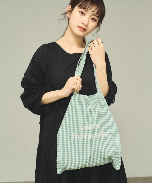 INTER FACTORY(インターファクトリー)の「るい 【るぅきぃ夫婦】- トートバッグ&巾 着ポーチセット made in INTER FACTORY(トートバッグ・レディース・ピンク/グリーン・FREE)」の6枚目の写真