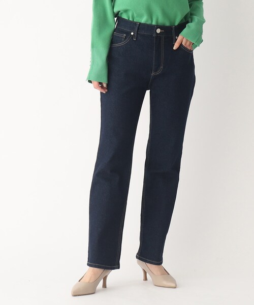 OPAQUE.CLIP（オペークドットクリップ）の「◆オーガニックコットン混デニム ストレートパンツ（デニムパンツ・レディース・ブルー/ダークネイビー/グレー系その他・34/42/38/36/40）」の3枚目の写真