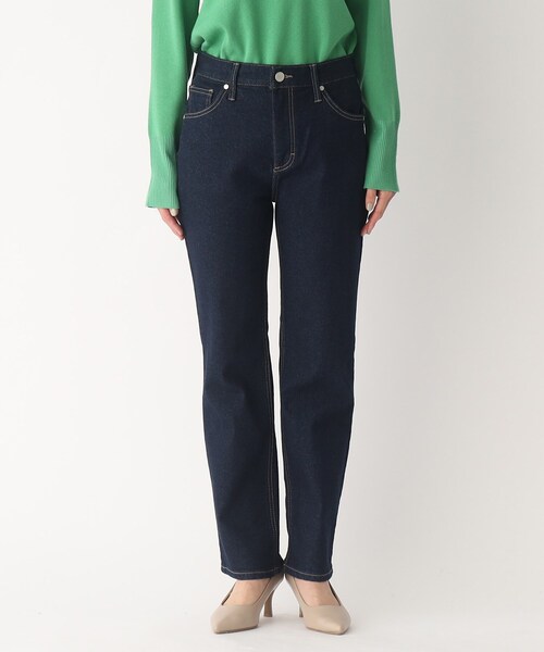 OPAQUE.CLIP（オペークドットクリップ）の「◆オーガニックコットン混デニム ストレートパンツ（デニムパンツ・レディース・ブルー/ダークネイビー/グレー系その他・34/42/38/36/40）」の4枚目の写真