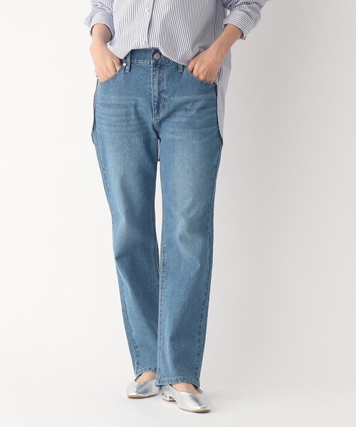 OPAQUE.CLIP（オペークドットクリップ）の「◆オーガニックコットン混デニム ストレートパンツ（デニムパンツ・レディース・ブルー/ダークネイビー/グレー系その他・34/42/38/36/40）」の8枚目の写真