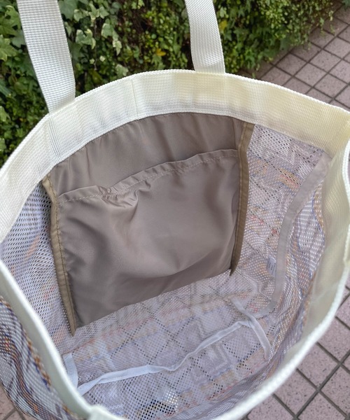 PENDLETON(ペンドルトン)の「∴【 PENDLETON / ペンドルトン 】 メッシュトートラージ MESH TOTE LARGE(トートバッグ・レディース・オフホワイト/ターコイズブルー/ベージュ・FREE)」の11枚目の写真