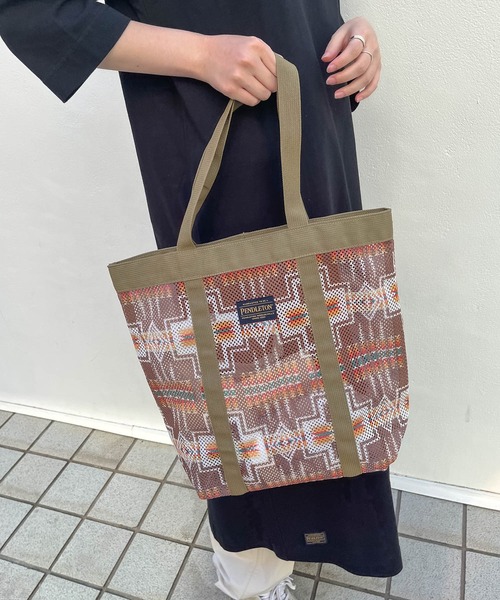 PENDLETON(ペンドルトン)の「∴【 PENDLETON / ペンドルトン 】 メッシュトートラージ MESH TOTE LARGE(トートバッグ・レディース・オフホワイト/ターコイズブルー/ベージュ・FREE)」の13枚目の写真