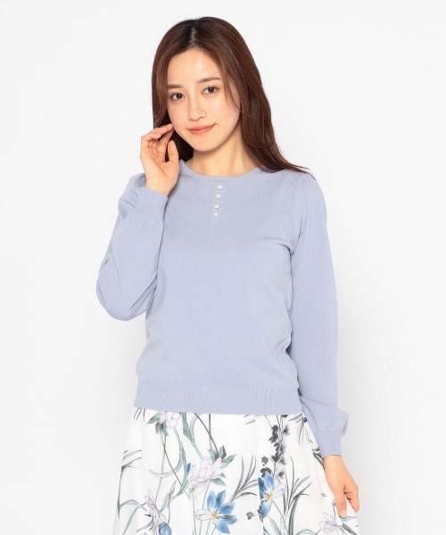 MISCH MASCH（ミッシュマッシュ）の「ビジュー衿付きニット（ニット/セーター・レディース・ライトグレー/ブラック/ベージュ/ライトブルー・MEDIUM）」の15枚目の写真