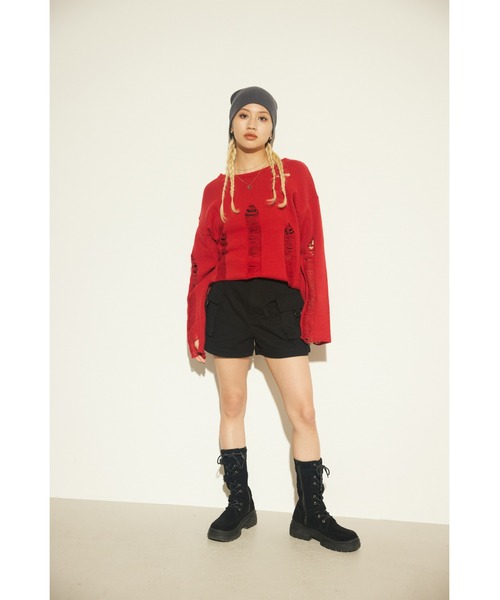 LAGUA GEM（ラグアジェム）の「LIGHT KNIT BEANIE ニットビーニー（ニットキャップ/ビーニー・レディース・グレイッシュベージュ/カーキ/チャコールグレー・FREE）」の6枚目の写真