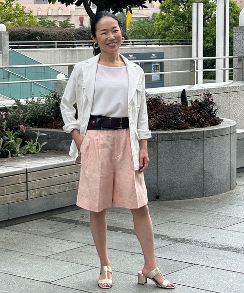 【本物新品保証】 Banana Republic（バナナリパブリック）の「リネン バミューダ パンツ